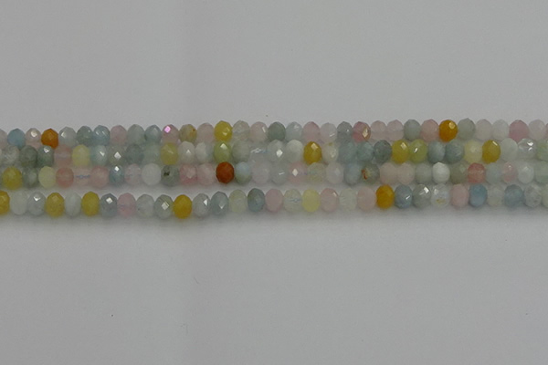 CRB1213 15.5 inches 4*6mm faceted rondelle morganite beads