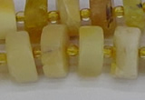 CRB1242 15.5 inches 8*16mm tyre matte yellow opal gemstone beads