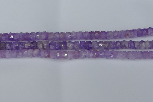 CRB1271 15.5 inches 5*8mm faceted rondelle lavender amethyst beads