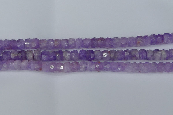 CRB1272 15.5 inches 6*10mm faceted rondelle lavender amethyst beads