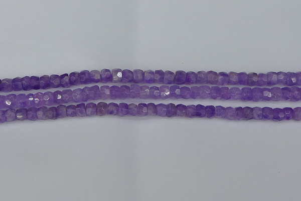 CRB1274 15.5 inches 4*6mm faceted rondelle lavender amethyst beads