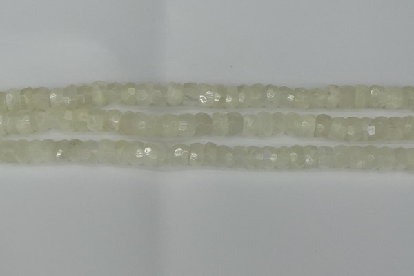 CRB1279 15.5 inches 5*8mm faceted rondelle white moonstone beads