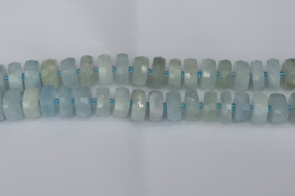 CRB1316 15.5 inches 8*18mm faceted rondelle aquamarine beads