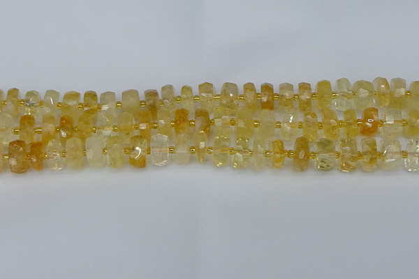 CRB1321 15.5 inches 6*10mm faceted rondelle citrine beads
