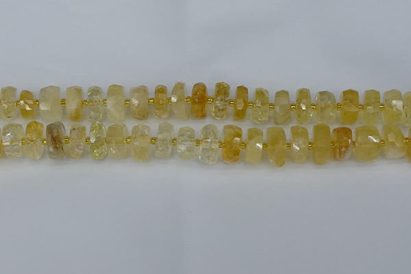 CRB1322 15.5 inches 6*12mm faceted rondelle citrine beads