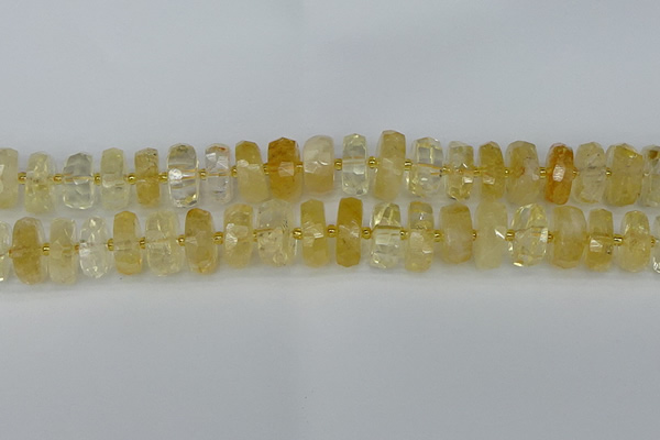CRB1324 15.5 inches 8*16mm faceted rondelle citrine beads