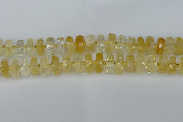CRB1325 15.5 inches 8*18mm faceted rondelle citrine beads