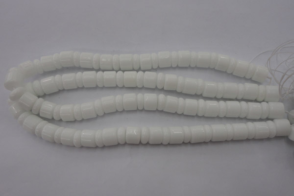 CRB133 15.5 inches 6*12mm & 10*12mm rondelle white porcelain beads