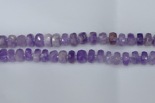 CRB1332 15.5 inches 6*12mm faceted rondelle lavender amethyst beads