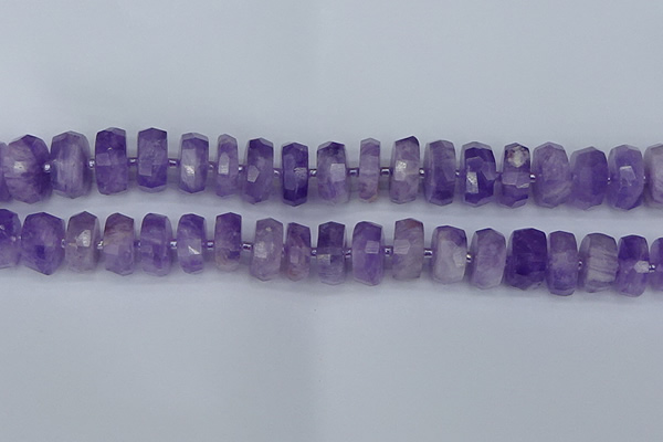 CRB1333 15.5 inches 7*14mm faceted rondelle lavender amethyst beads