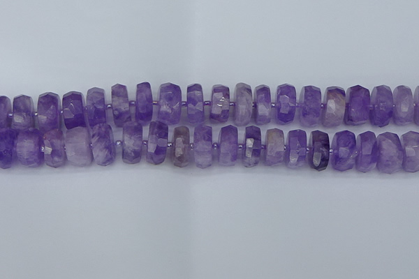 CRB1334 15.5 inches 8*16mm faceted rondelle lavender amethyst beads
