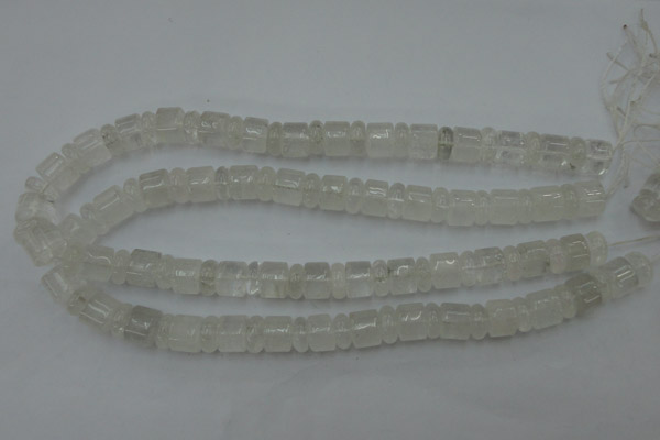 CRB134 15.5 inches 6*12mm & 10*12mm rondelle white crystal beads