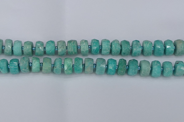 CRB1373 15.5 inches 7*14mm faceted rondelle amazonite beads