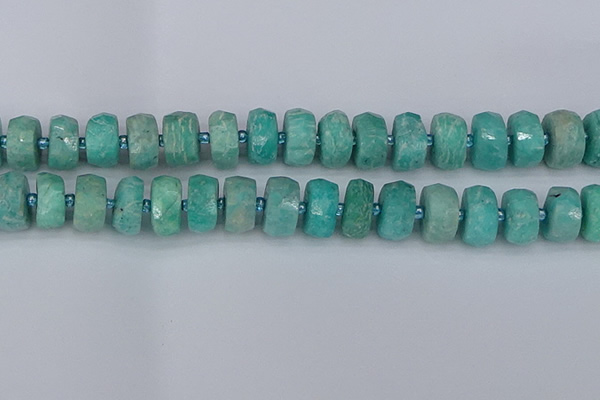 CRB1374 15.5 inches 8*16mm faceted rondelle amazonite beads