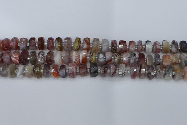 CRB1381 15.5 inches 6*10mm faceted rondelle botswana agate beads
