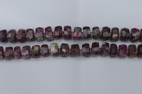 CRB1405 15.5 inches 8*18mm faceted rondelle tourmaline beads