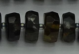 CRB1443 15.5 inches 7*14mm faceted rondelle blue tiger eye beads