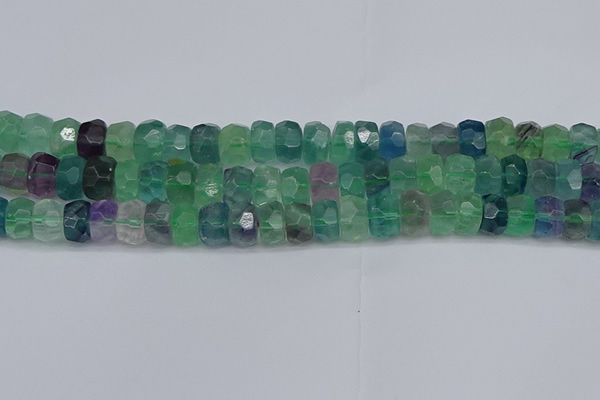CRB1465 15.5 inches 6*10mm faceted rondelle fluorite beads