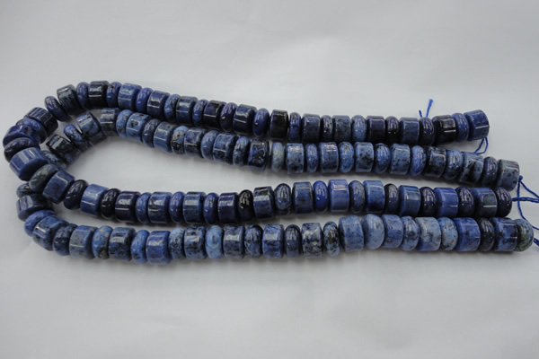 CRB177 15.5 inches 4*12mm – 8*12mm rondelle blue dumortierite beads