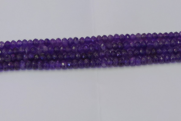 CRB1804 15.5 inches 4*6mm faceted rondelle amethyst beads