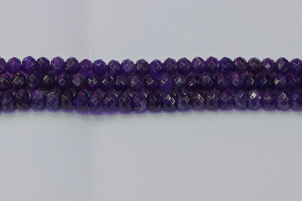 CRB1806 15.5 inches 6*10mm faceted rondelle amethyst beads