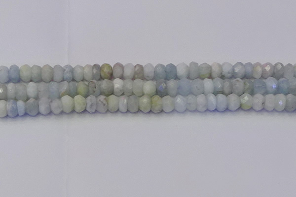 CRB1824 15.5 inches 5*7mm faceted rondelle aquamarine beads