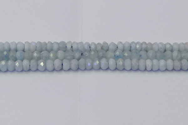CRB1826 15.5 inches 5*7mm faceted rondelle aquamarine beads