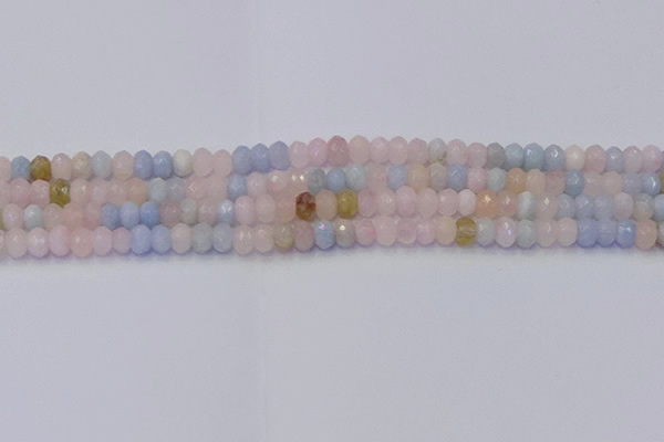 CRB1828 15.5 inches 4*6mm faceted rondelle morganite beads