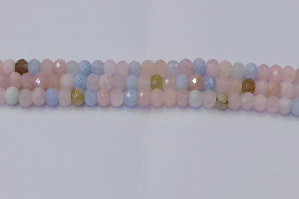 CRB1829 15.5 inches 5*8mm faceted rondelle morganite beads