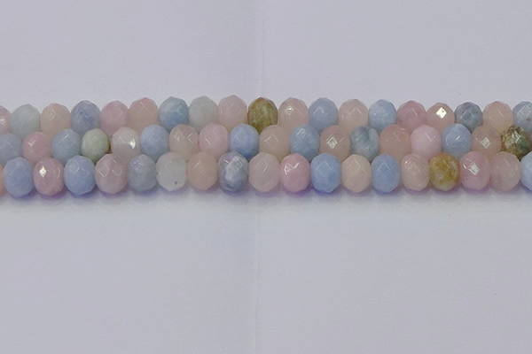 CRB1830 15.5 inches 6*10mm faceted rondelle morganite beads