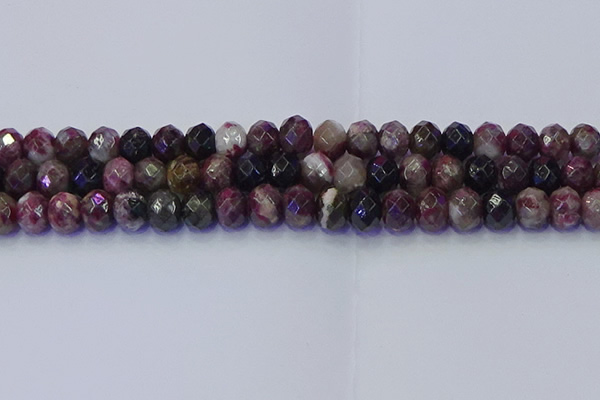 CRB1834 15.5 inches 6*10mm faceted rondelle tourmaline beads