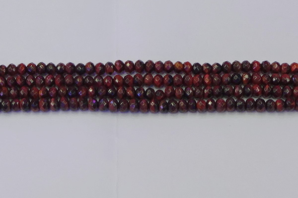 CRB1844 15.5 inches 4*6mm faceted rondelle red tiger eye beads