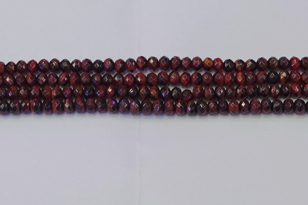 CRB1845 15.5 inches 5*8mm faceted rondelle red tiger eye beads
