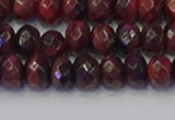 CRB1846 15.5 inches 6*10mm faceted rondelle red tiger eye beads
