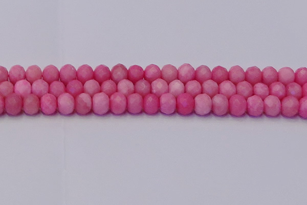 CRB1850 15.5 inches 6*10mm faceted rondelle pink opal beads