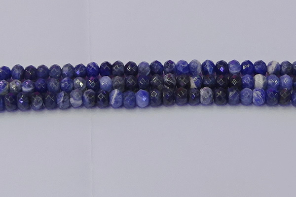 CRB1858 15.5 inches 6*10mm faceted rondelle sodalite beads