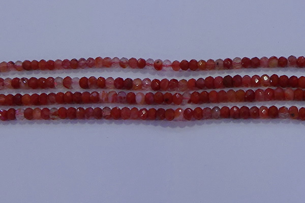 CRB1861 15.5 inches 2.5*4mm faceted rondelle south red agate beads