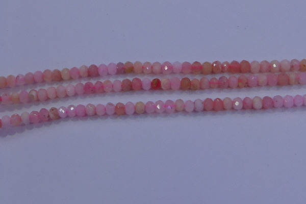 CRB1876 15.5 inches 2.5*4mm faceted rondelle pink opal beads