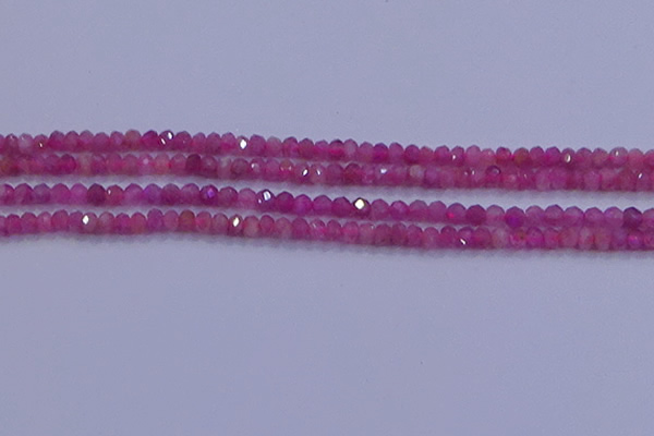 CRB1879 15.5 inches 2.5*4mm faceted rondelle red tourmaline beads