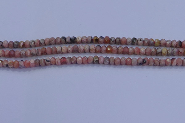 CRB1882 15.5 inches 2.5*4mm faceted rondelle rhodochrosite beads