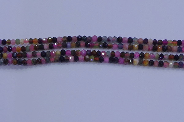 CRB1888 15.5 inches 2.5*4mm faceted rondelle tourmaline beads