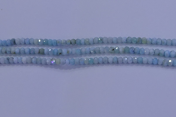 CRB1894 15.5 inches 2.5*4mm faceted rondelle larimar beads