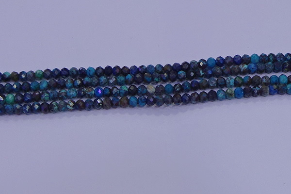 CRB1907 15.5 inches 2.5*4mm faceted rondelle chrysocolla & turquoise beads