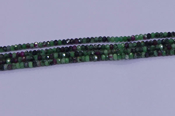 CRB1924 15.5 inches 2*3mm faceted rondelle ruby zoisite beads