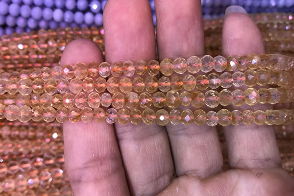 CRB1948 15.5 inches 3.5*5mm faceted rondelle citrine gemstone beads