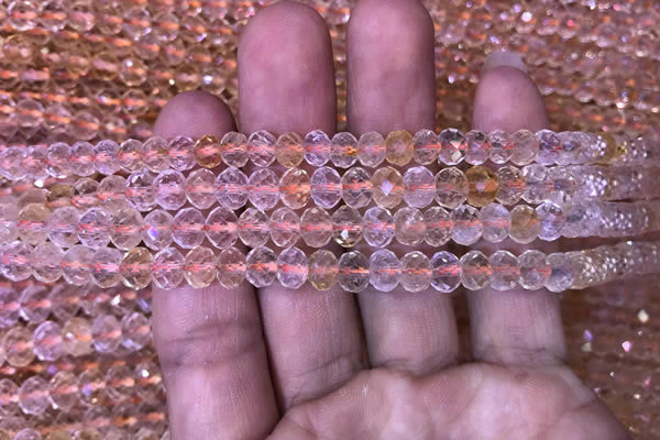 CRB1949 15.5 inches 4*6mm faceted rondelle citrine gemstone beads