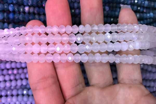 CRB1962 15.5 inches 4*6mm faceted rondelle white moonstone beads