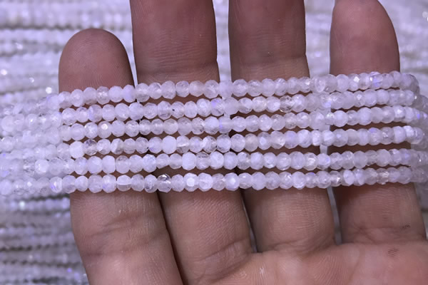 CRB1964 15.5 inches 2*3mm faceted rondelle white moonstone beads