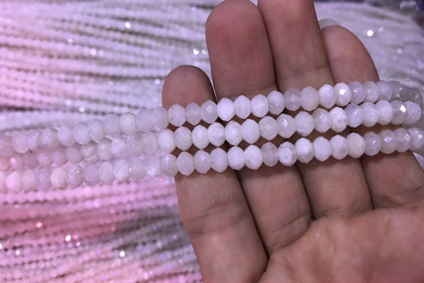 CRB1966 15.5 inches 4*6mm faceted rondelle white moonstone beads