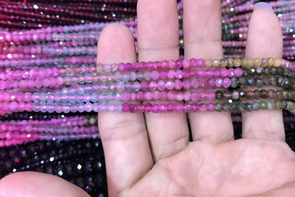 CRB1971 15.5 inches 3*4mm faceted rondelle tourmaline beads